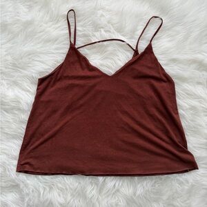Women's Brown V-Neck Cami Top